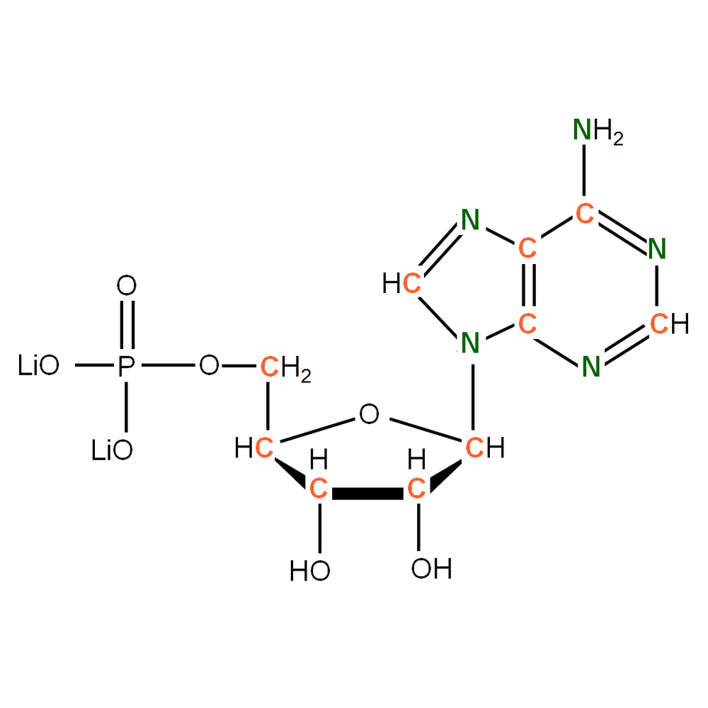 U-13C U-15N Adenosine 5'- monophosphate lithium salt solution