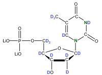 U-2H U-15N Thymidine 5'- monophosphate lithium salt  solution