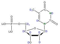 U-2H U-15N Thymidine 5'- monophosphate lithium salt  solution