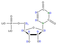 U-2H U-15N Uridine 5'- monophosphate  lithium salt solution